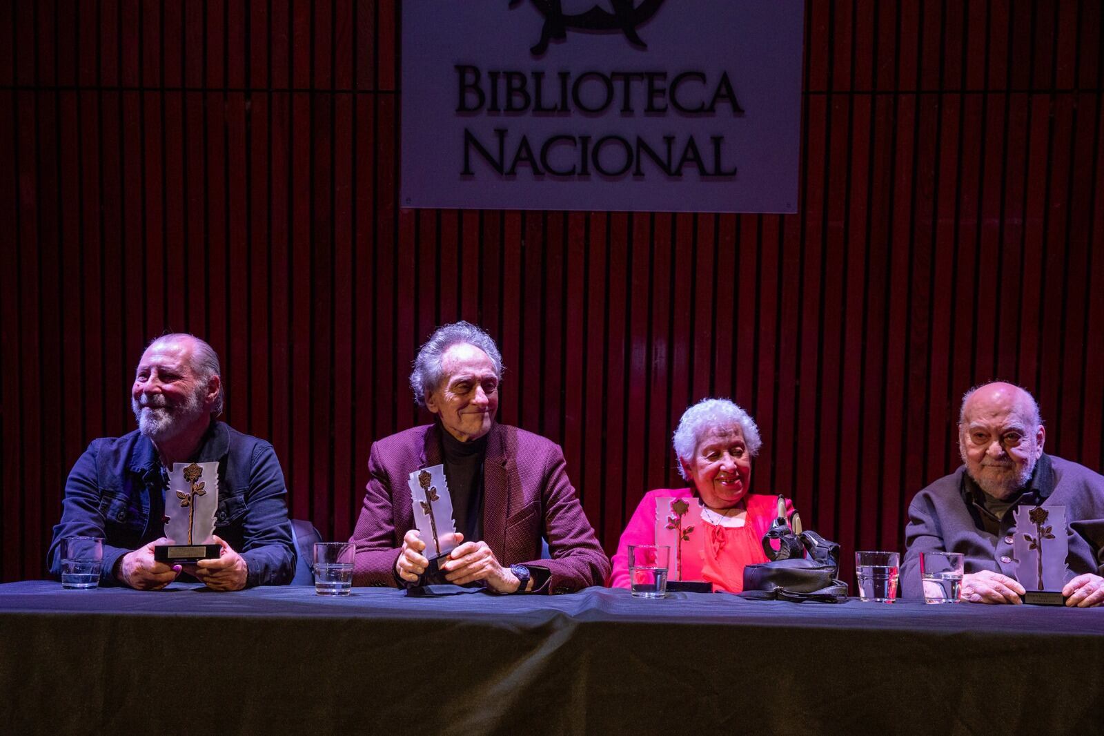 Mauricio Kartun, Ernesto Tirri, Griselda Gambaro y Roberto Cossa, premiados.