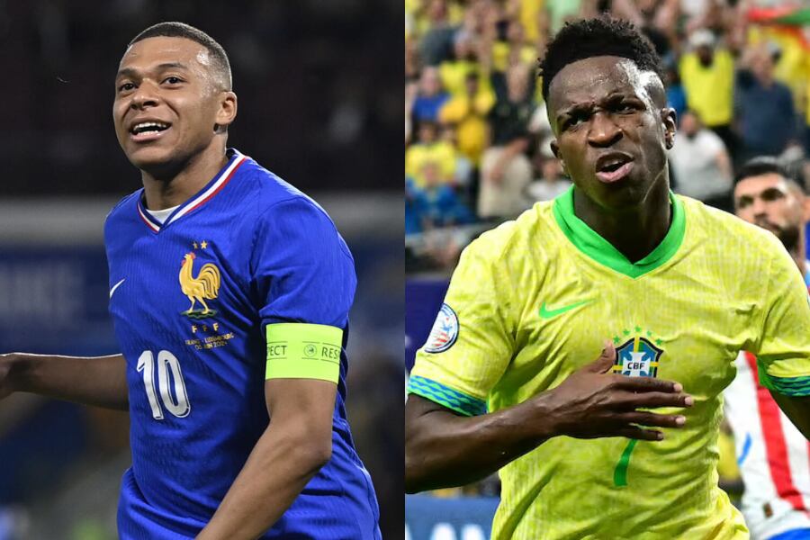 Kylian Mbappé y Vinícius Júnior tendrán acciión hoy con sus respectivas selecciones.