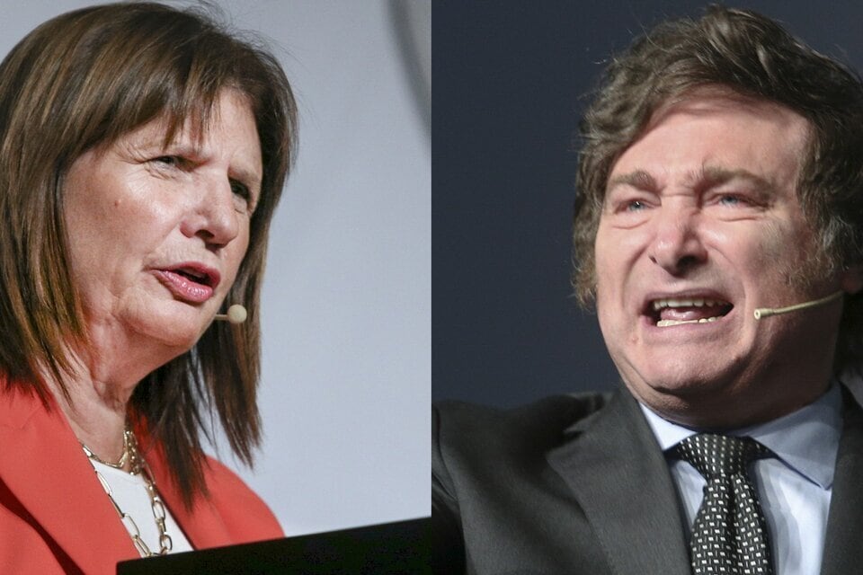 Javier Milei (AFP) y Patricia Bullrich (Leandro Teysseire)