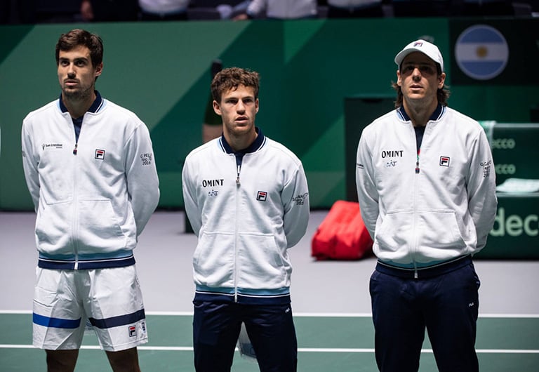 Gaudio junto a Schwartzman y Pella.