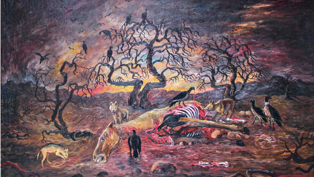 Morir para dar vida óleo sobre madera, 1965