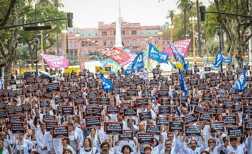 Ctera ya se había movilizado a Plaza de Mayo en abril pasado.