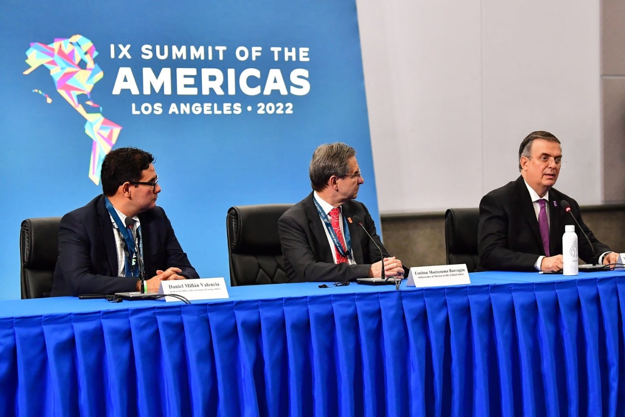 Marcelo Ebrard, secretario de Relaciones Exteriores de México, habla en la Cumbre.