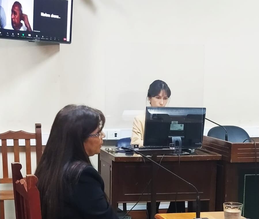 Evangelina Cuadri. En la pantalla, el represor que reconoció.