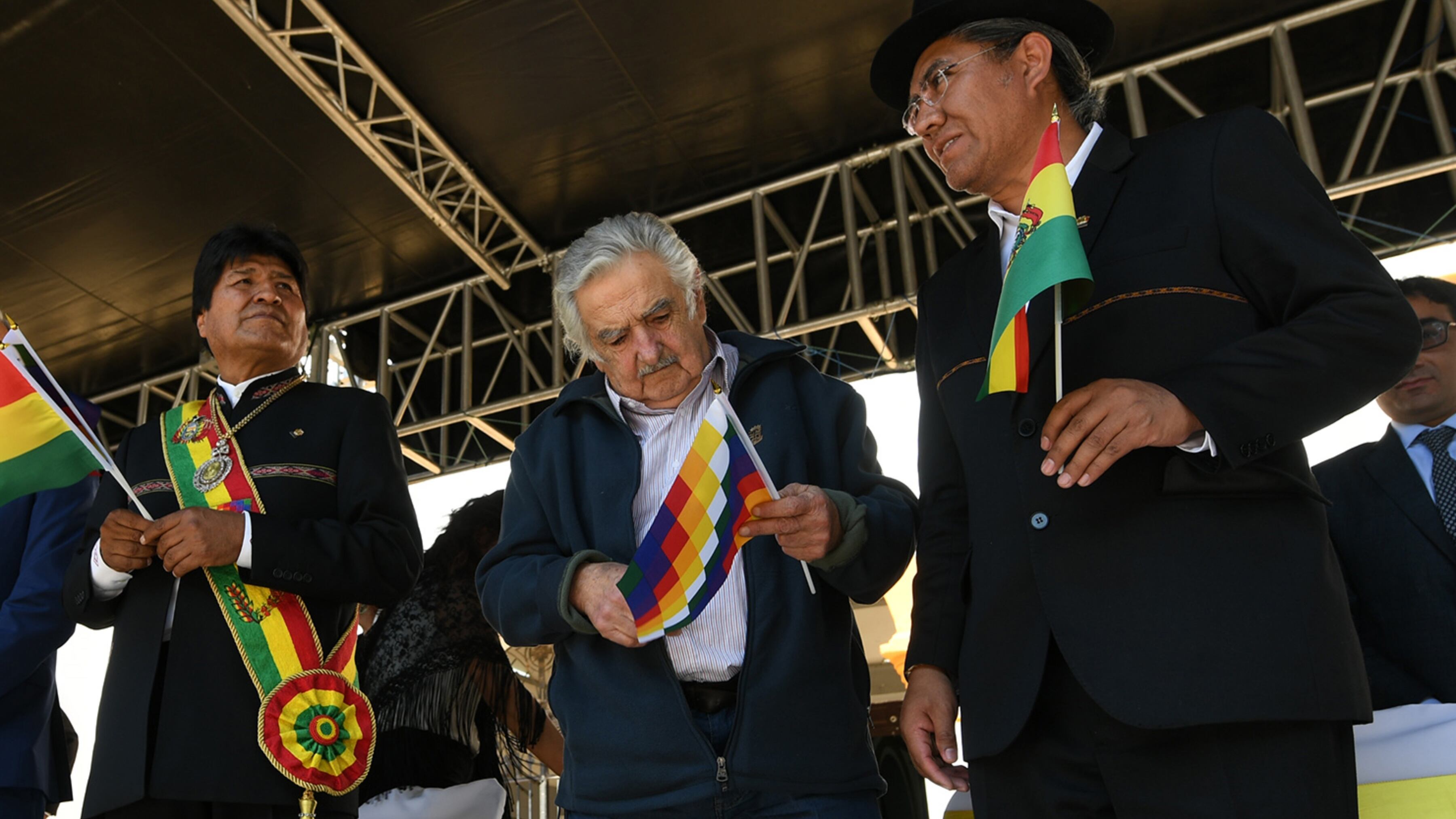 Evo Morales junto al ex mandatario uruguayo José "Pepe" Mujica.