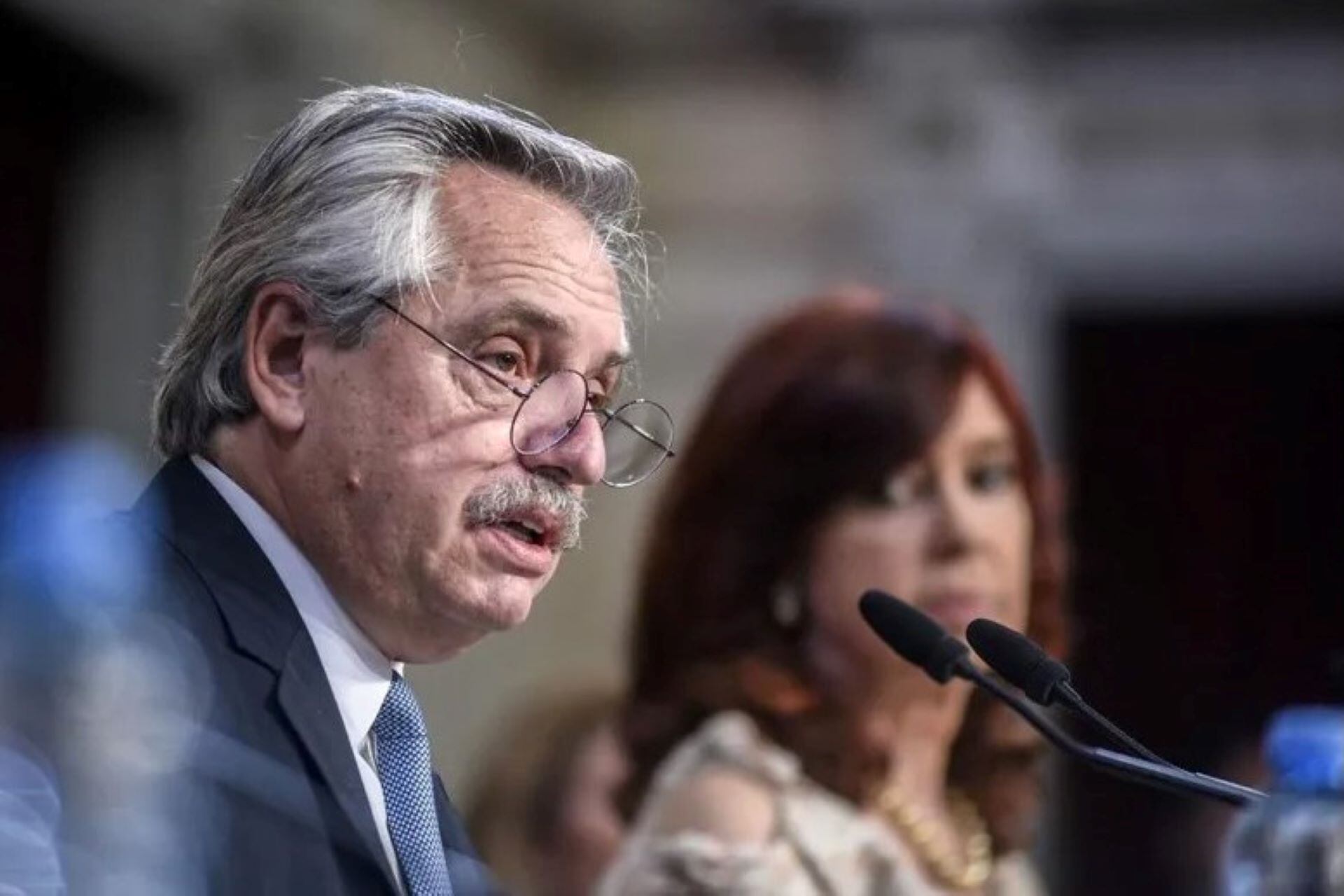 El presidente alberto Fernández junto a la vicepresidenta, Cristina Fernandez durante la apertura de sesiones de 2022. 