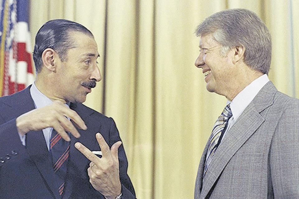 Videla con Jimmy Carter, el jefe de la Casa Blanca que jugó un rol clave de presión y condicionamientos sobre la dictadura argentina.