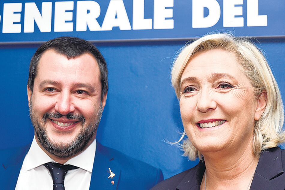 Salvini y Le Pen festejaron el triunfo de Bolsonaro en Brasil.
