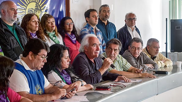 Ricardo Peidró, de la CTA, y Hugo “Cachorro” Godoy, de ATE nacional, anunciaron ayer la protesta.