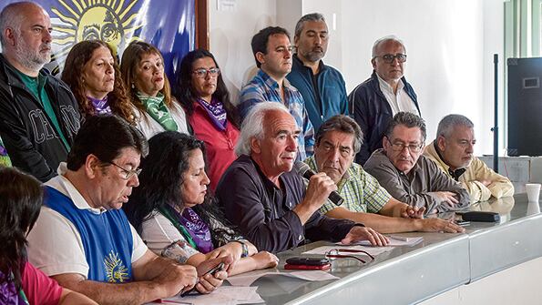 Ricardo Peidró, de la CTA, y Hugo “Cachorro” Godoy, de ATE nacional, anunciaron ayer la protesta.