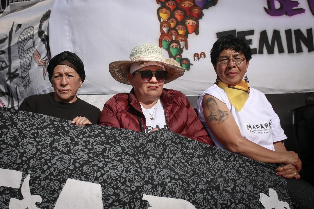 Las Madres Ana Páez, Carmenza Gómez y Doris Tejada.