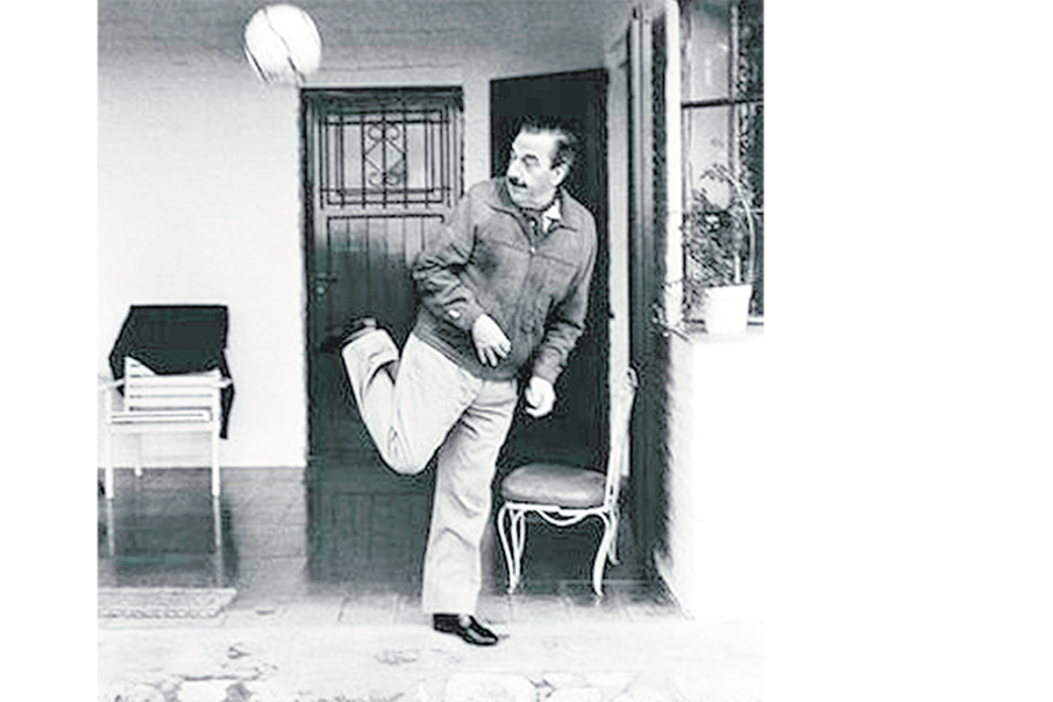 El ex presidente Raúl Alfonsín le pega a la redonda de taquito.