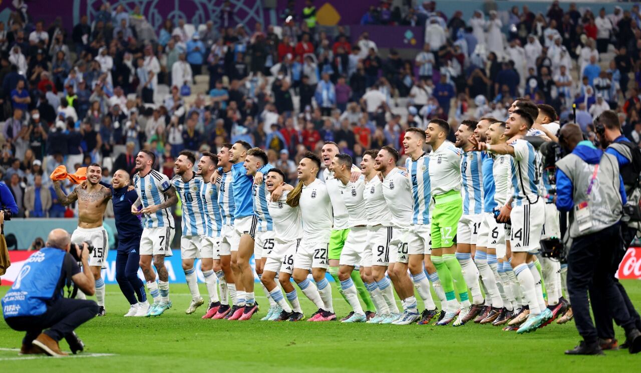 Festejo de la Selección tras la obtención del pasaje a la final.