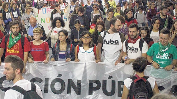 La cabeza de la marcha, que recorrió el centro de la ciudad.