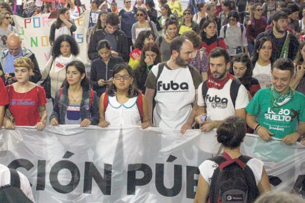 La cabeza de la marcha, que recorrió el centro de la ciudad.