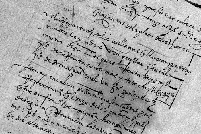 Un "repartimiento de indios" de 1582, conservado en el Archivo General de la Nación.