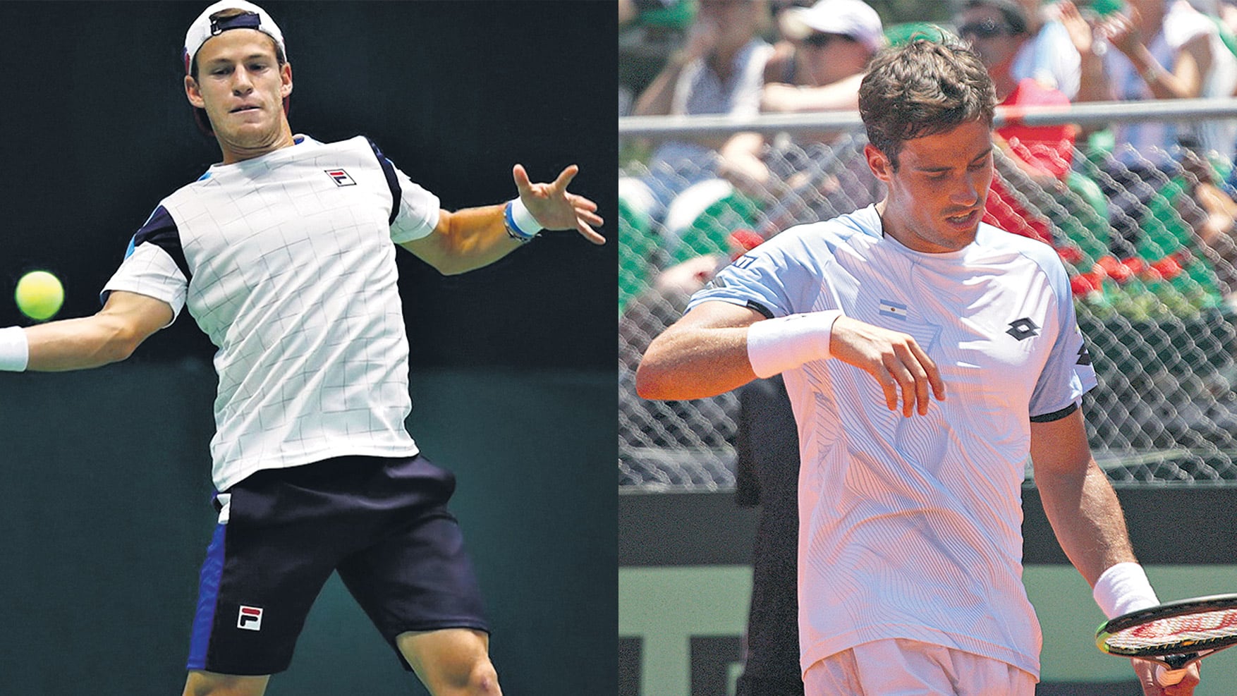 Peque Schwartzman ayer durante su partido frente a Popko. Guido Pella no pudo en su partido de single.