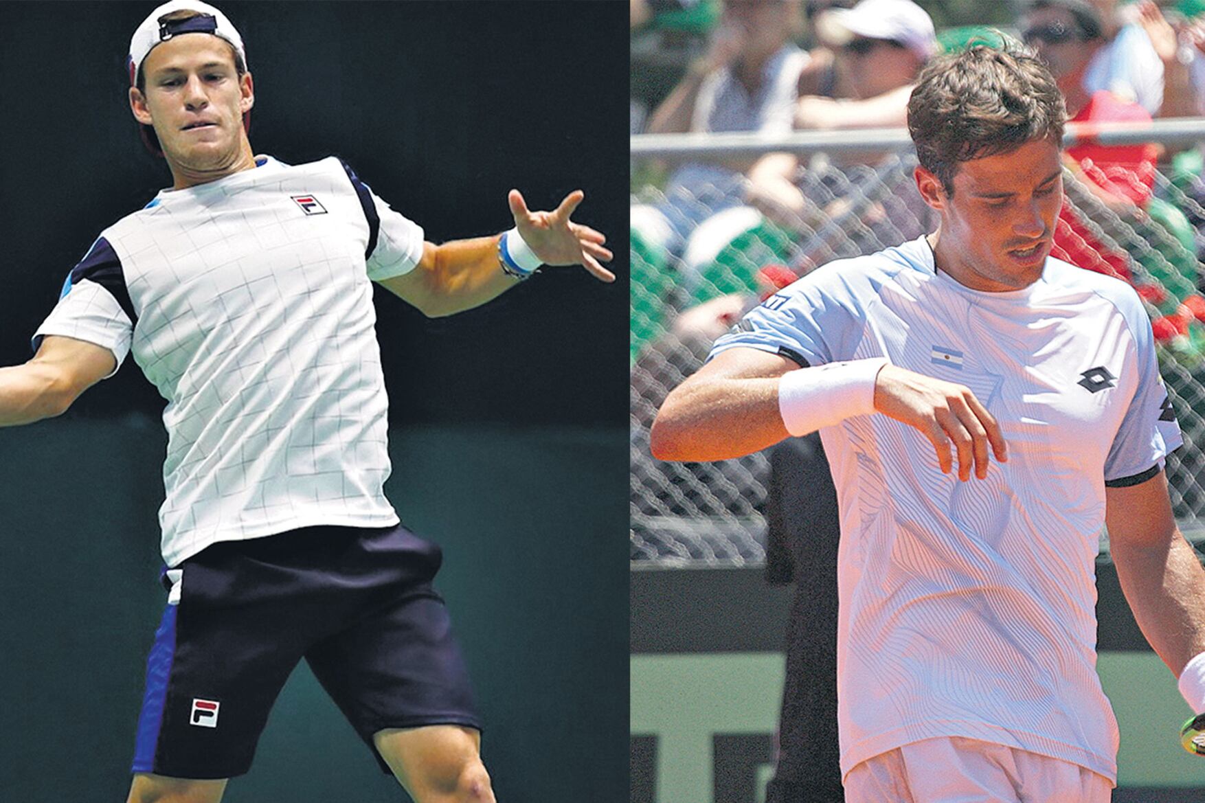 Peque Schwartzman ayer durante su partido frente a Popko. Guido Pella no pudo en su partido de single.