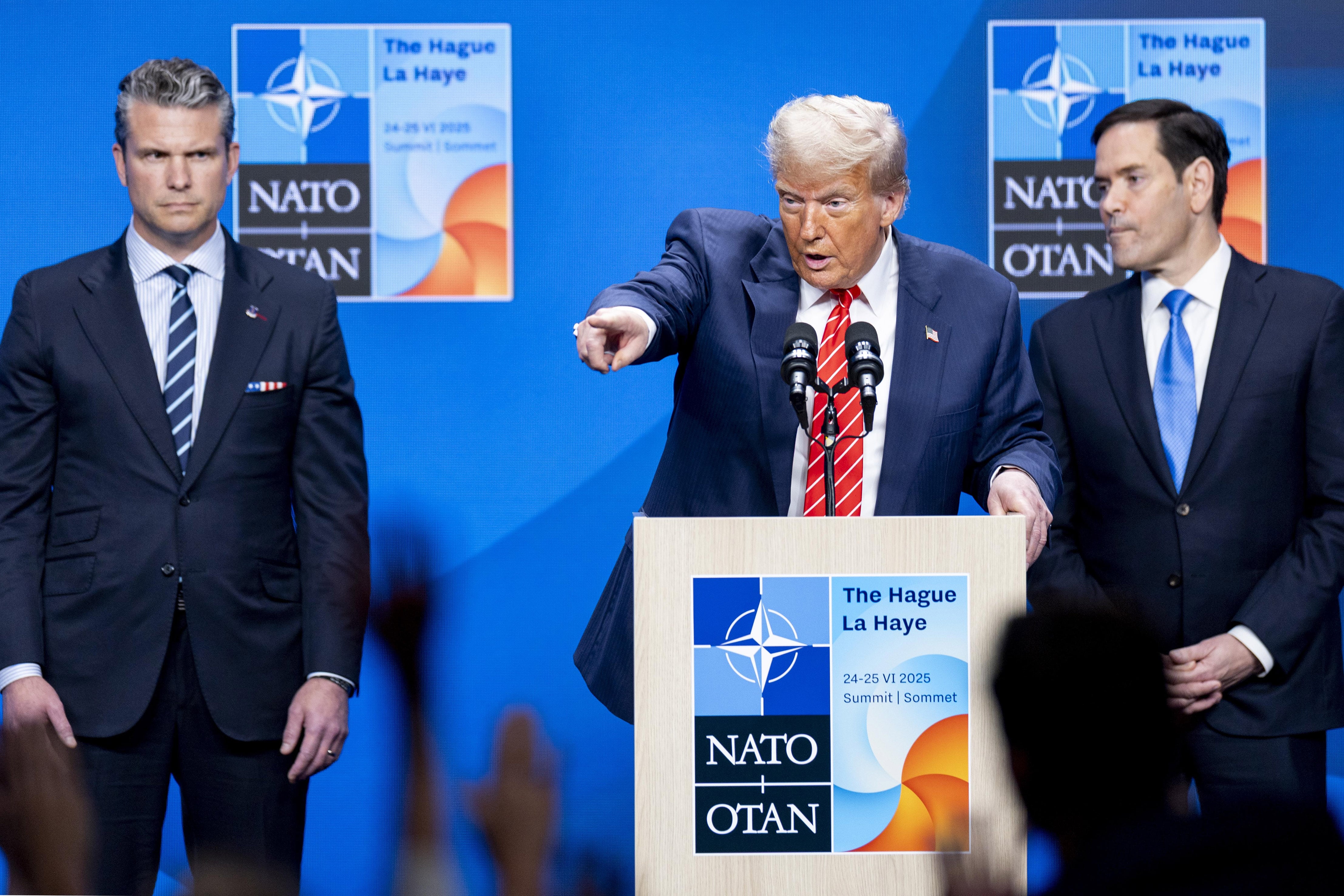 Conferencia de prensa de Trump tras la cumbre de la OTAN en Países Bajos.