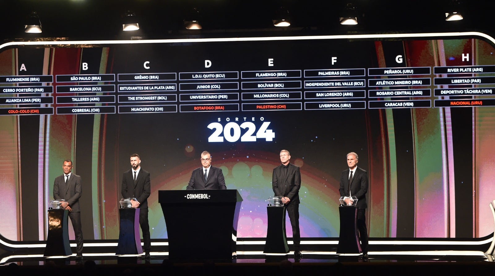 Cafú, Pratto, Palermo y Ruggeri extrajeron las bolillas para la Libertadores.