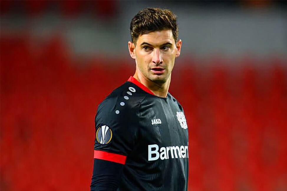 Alario, con la casaca del Bayer Leverkusen