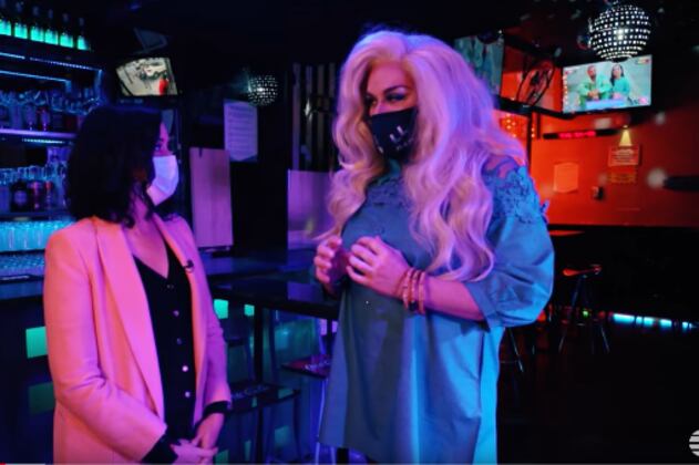 Díaz Ayuso junto a Chumina Power, drag emblemática de la noche de Chueca