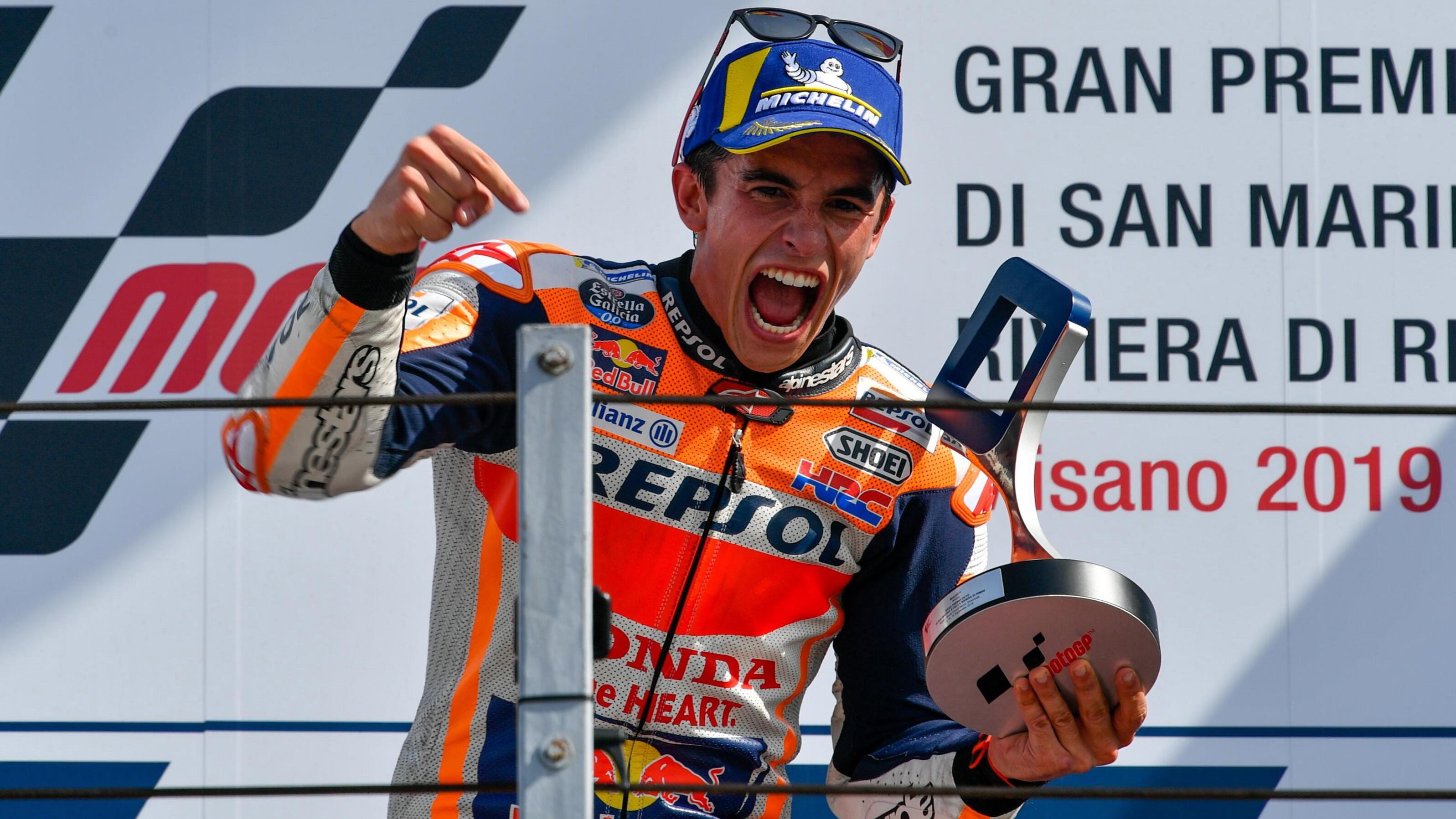 Marc Márquez, eufórico en San Marino.