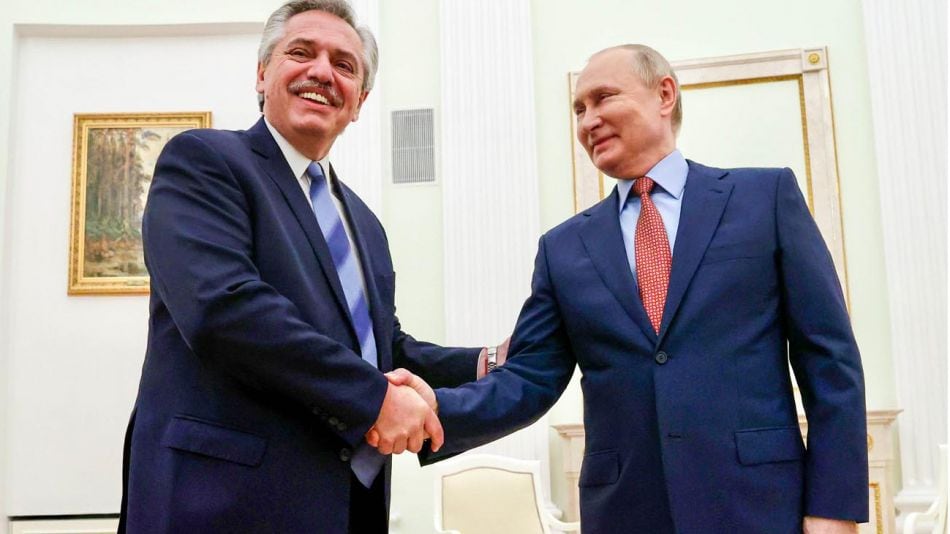 Alberto Fernández con Vladimir Putin.