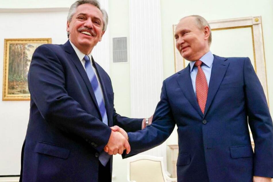 Alberto Fernández con Vladimir Putin.