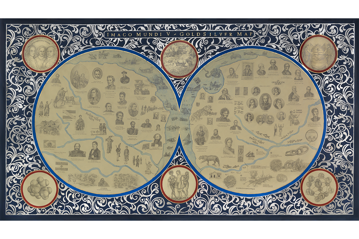Adriana Bustos, Imago Mundi V-Goldsilver Map, 2014