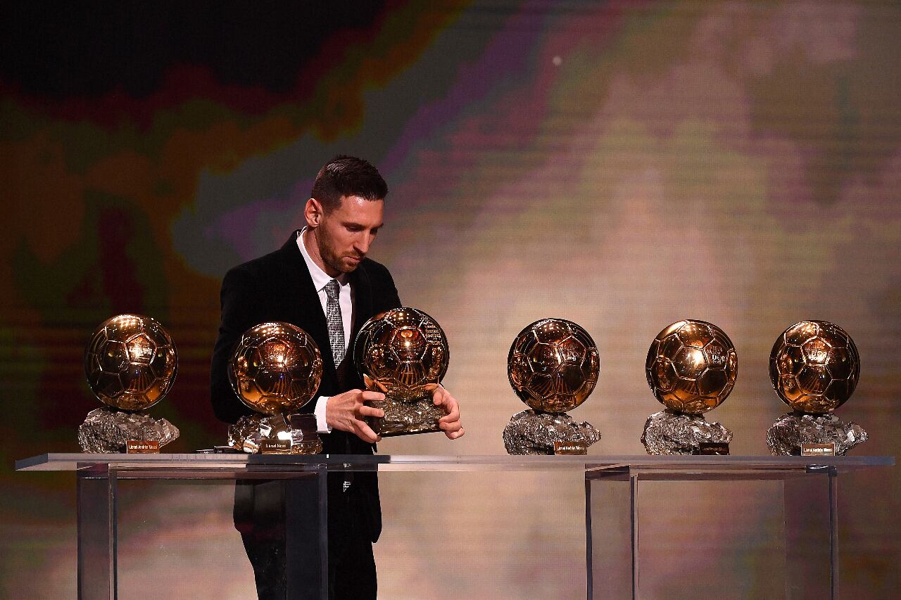 Messi, en la ceremonia de diciembre pasado, cuando se llevó su sexto balón de oro.