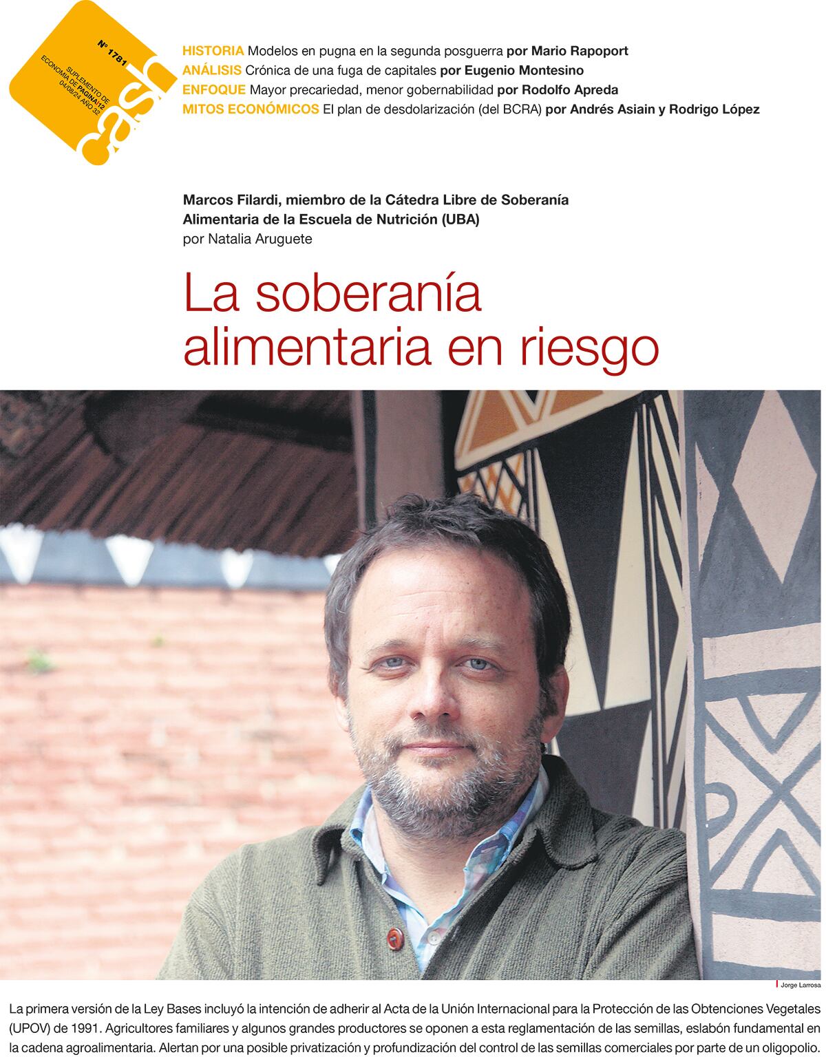 La soberanía alimentaria en riesgo - 02/08/2024