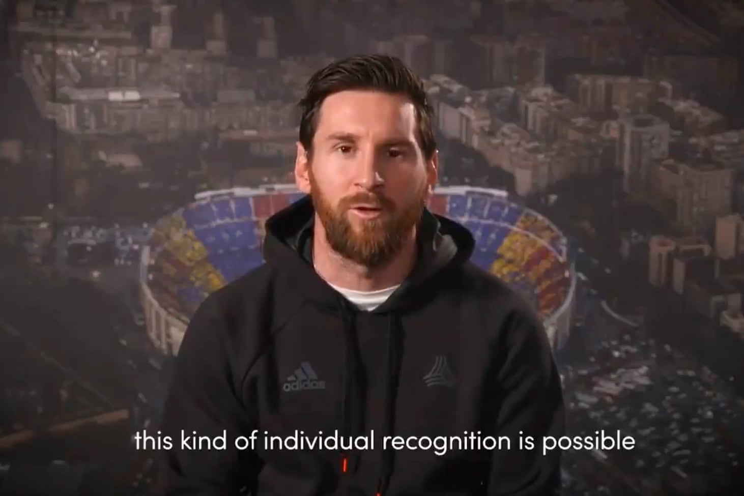 Messi agradeció vía video.