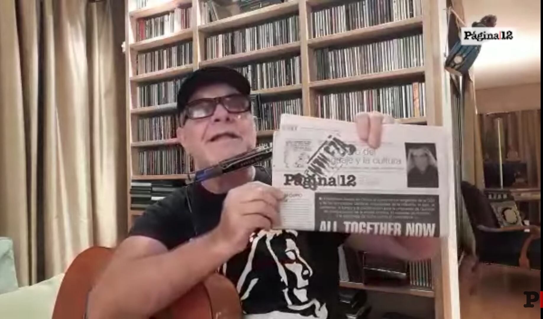 León Gieco saluda los 33 años de Página/12.