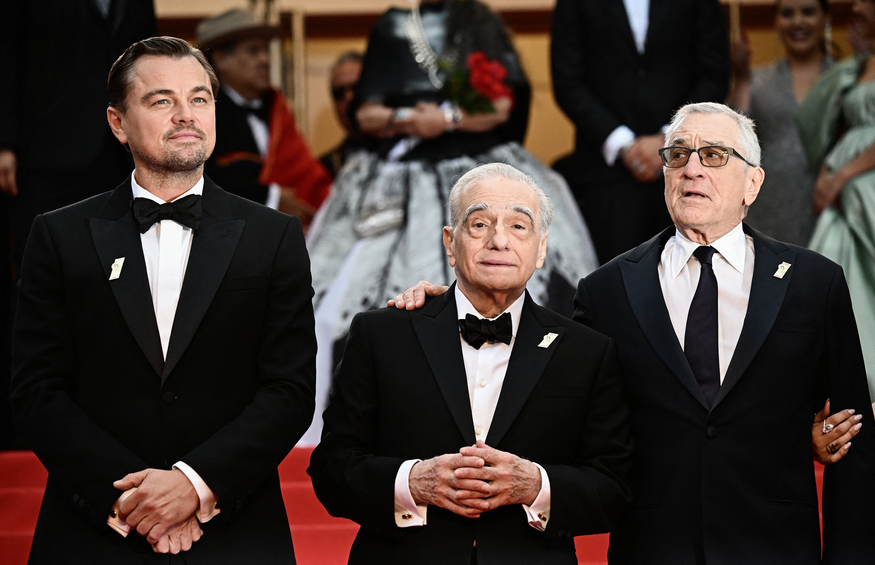 DiCaprio, Scorsese y De Niro en la alfombra roja de Cannes.