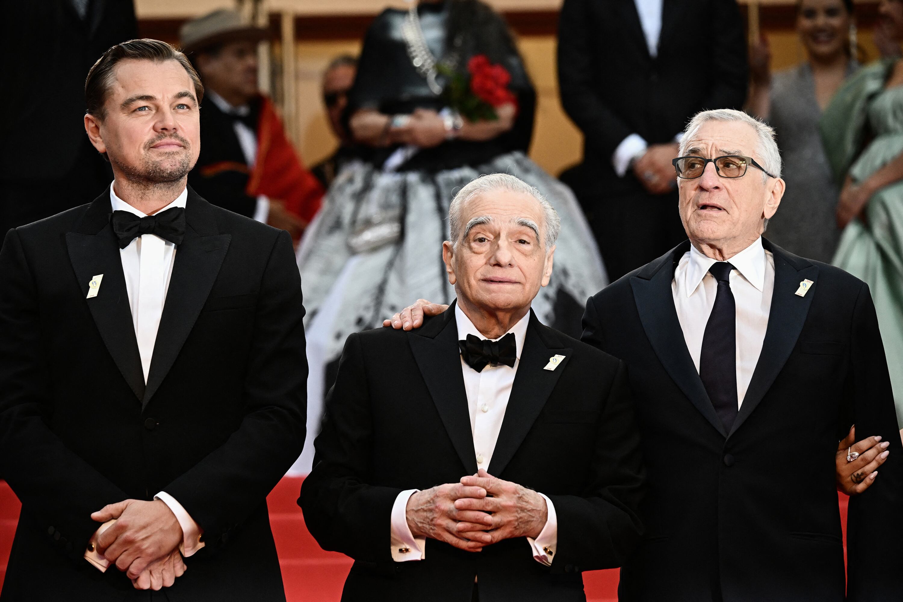 DiCaprio, Scorsese y De Niro en la alfombra roja de Cannes.