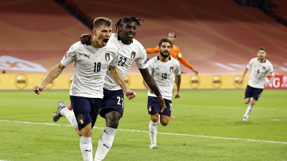 Toda Italia festeja el gol de Barella.