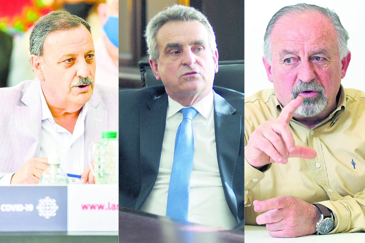 Juan Quintela, Agustín Rossi y Hugo Yasky.