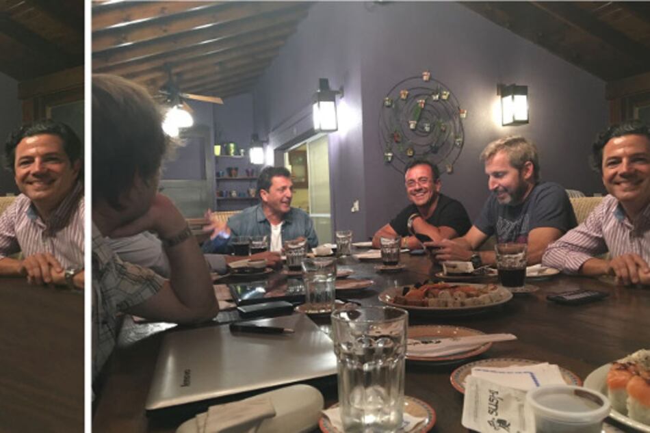 La foto retocada y la original, con el sushi.