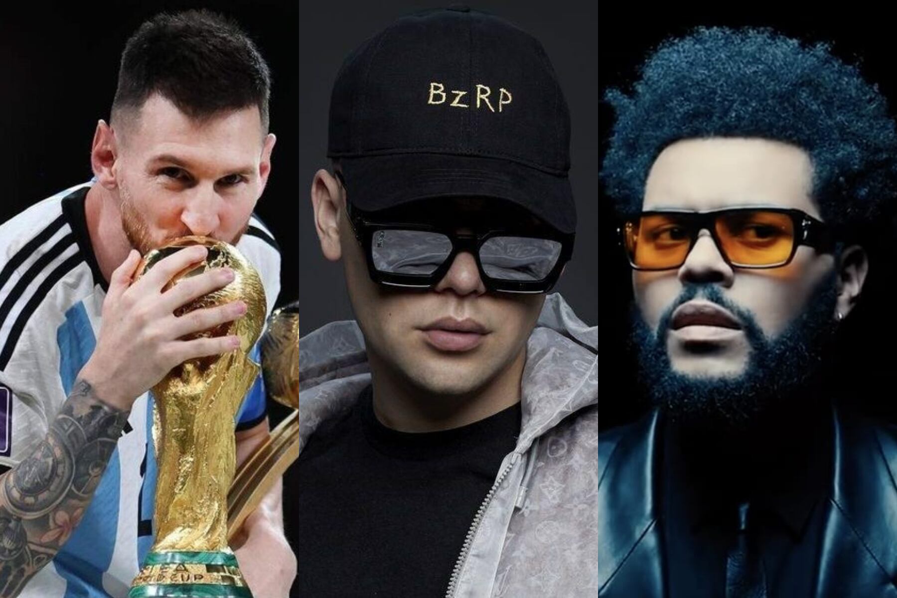 La selección campeona del mundo, Bizarrap y The Weeknd se presentarán ante miles de personas. (AFP/Intagram-Bizarrap/Universal Music Group)