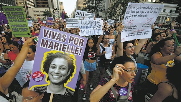 El 8M fue recordada Marielle Franco, cuyo asesinato aún sigue sin ser esclarecido.