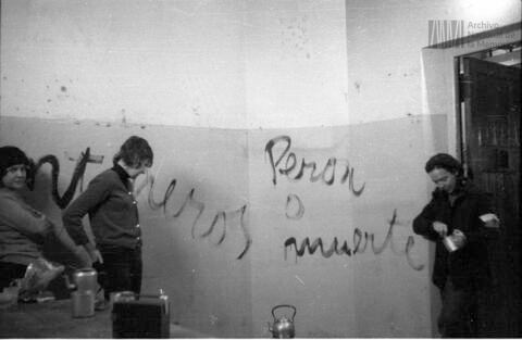 Presos políticos en la cárcel de Devoto antes de que fueran liberados