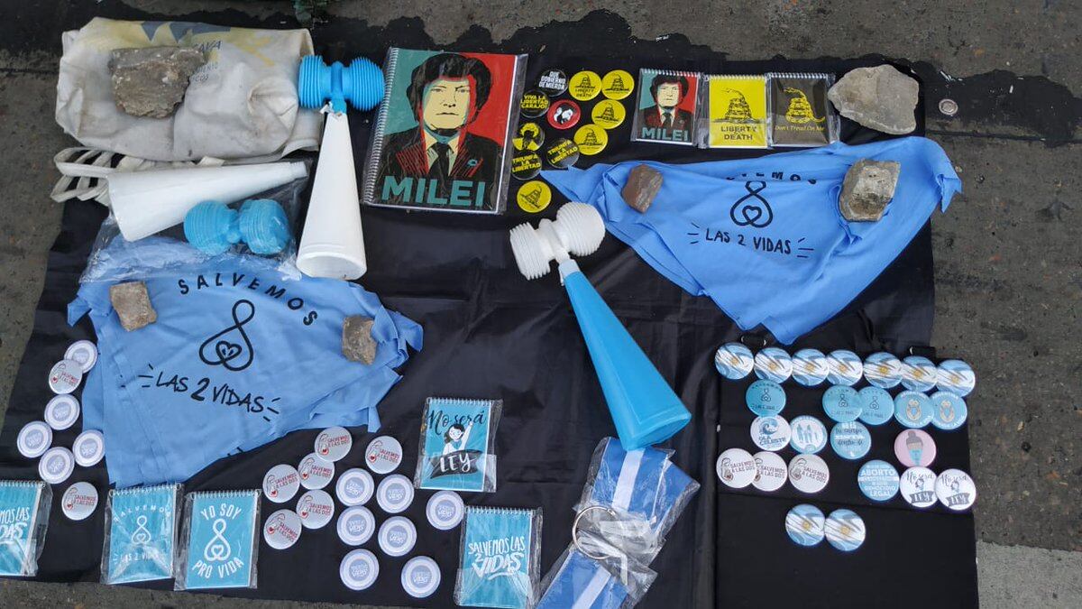 La "sorpresa" Javier Milei, referente de la militancia antiaborto.