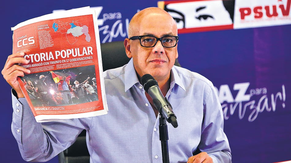 Jorge Rodríguez, jefe de campaña del gobernante PSUV.