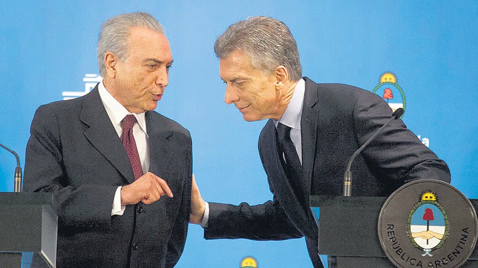 Temer y Macri, referentes de la derecha regional, mostraron buena sintonía política.