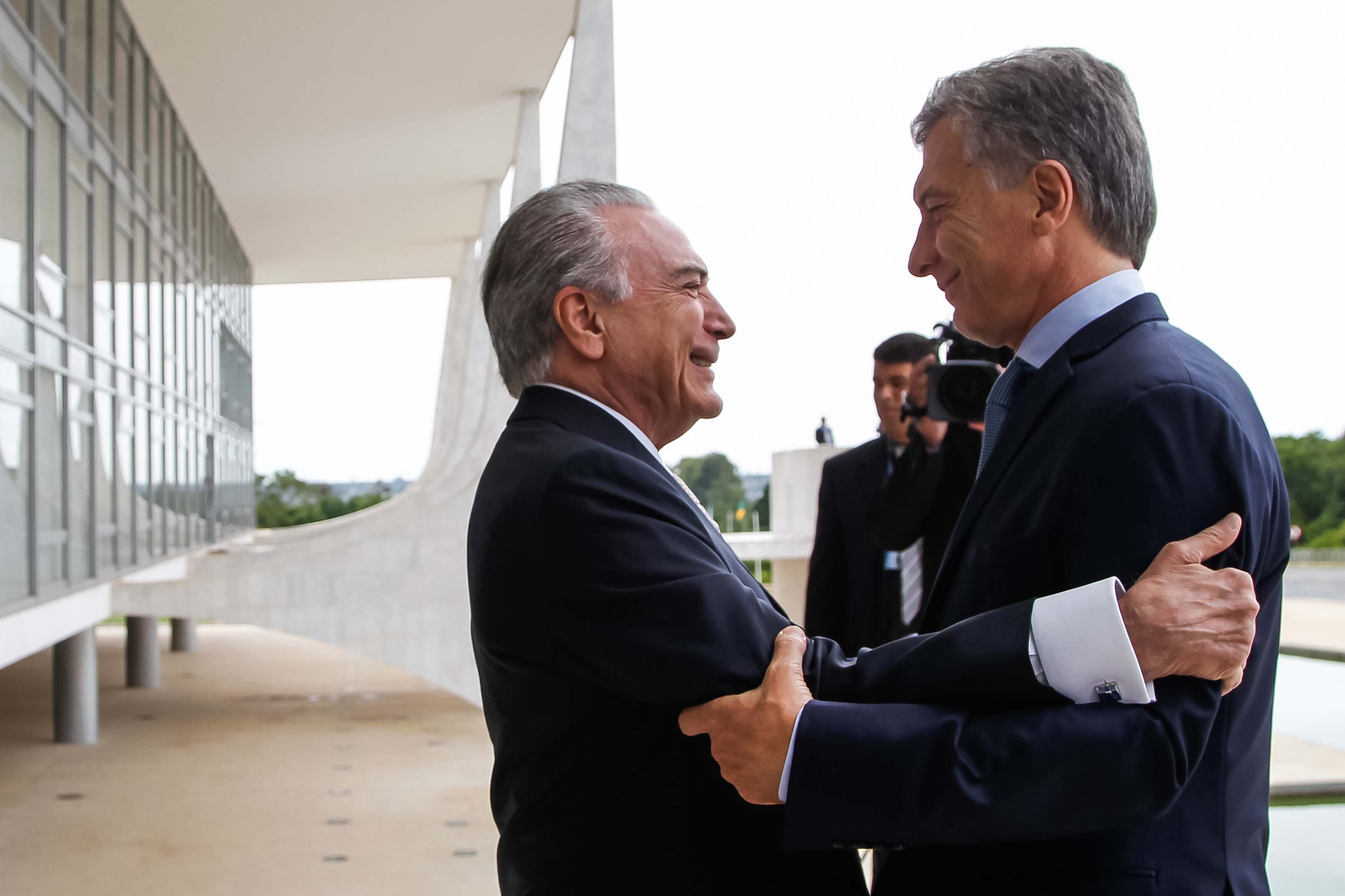 Mauricio Macri y Michel temer, en el Palacio do Planalto.