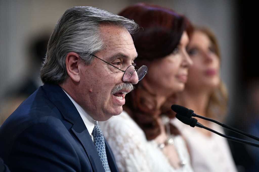 Alberto Fernández y Cristina Fernández de Kirchner en la apertura de la pasada Asamblea Legislativa
