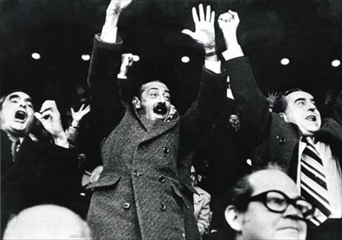 El dictadorJorge Rafael Videla, en pleno grito de gol en la final del Mundial 78.