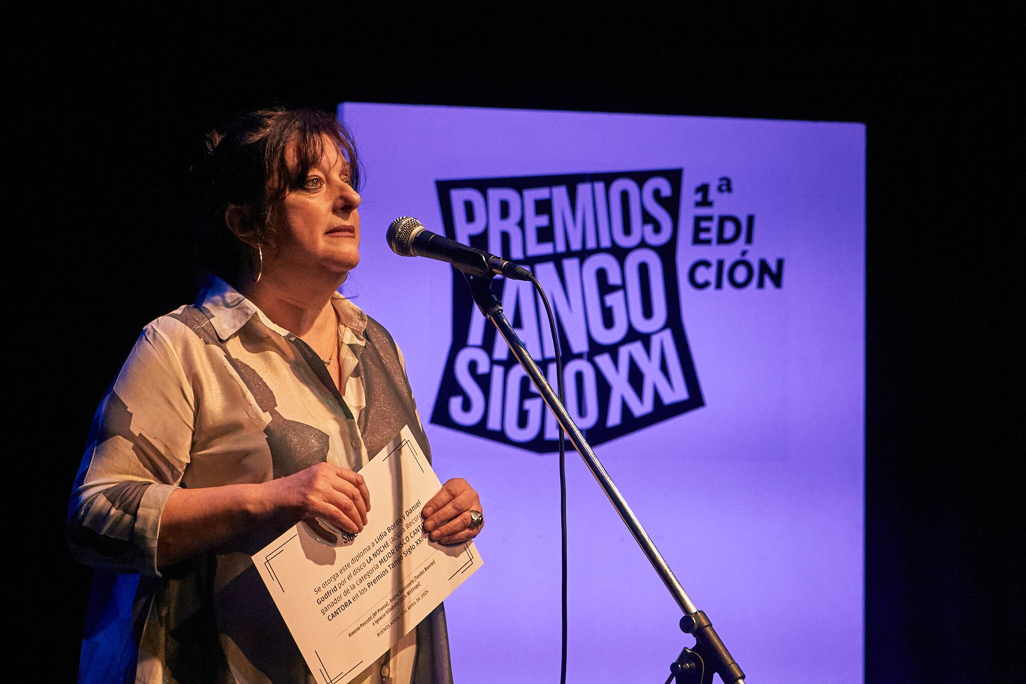 Lidia Borda ganó la categoría mejor Disco Cantora por La noche. Imagen: Ricardo Valenzuela