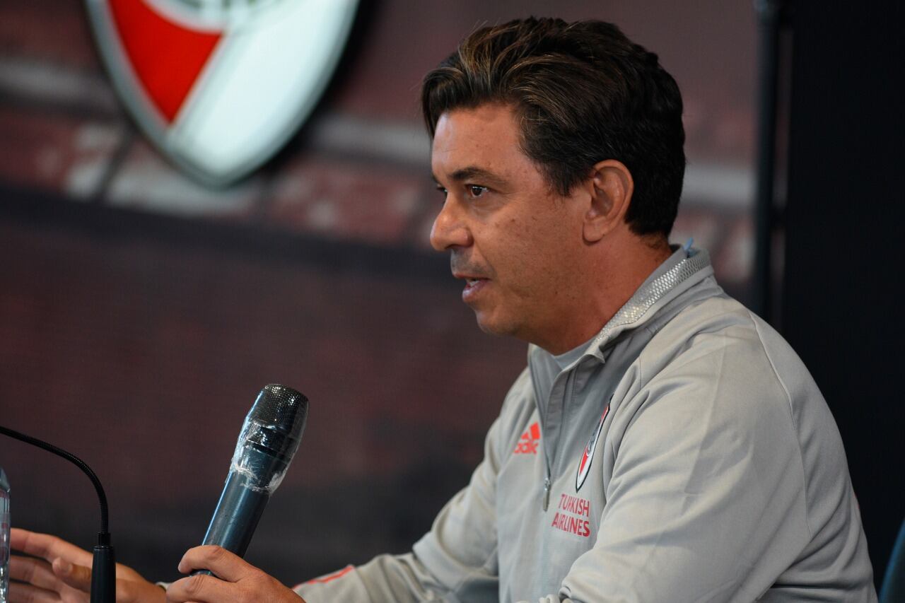Marcelo Gallardo, explicó la situación en conferencia de prensa. 
